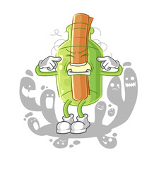 message in a bottle play whack a mole mascot. cartoon vector