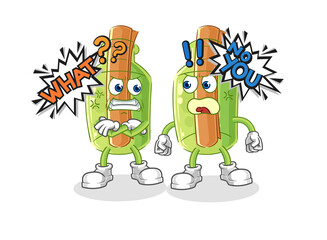 depressed message in a bottle character. cartoon vector