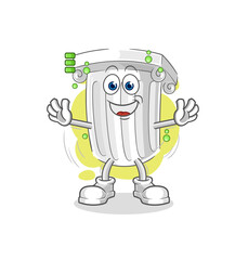 roman pillar full battery character. cartoon mascot vector