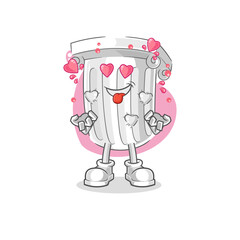 roman pillar fallin love vector. cartoon character