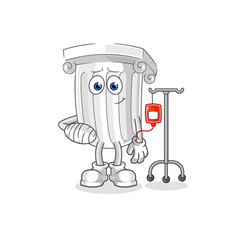 roman pillar sick in IV illustration. character vector
