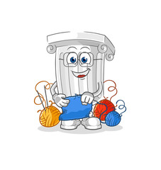 roman pillar tailor mascot. cartoon vector
