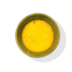 Mixed Yellow Egg Yolk in the green ceramic