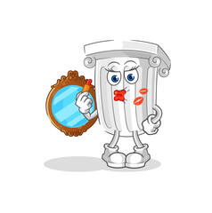roman pillar make up mascot. cartoon vector