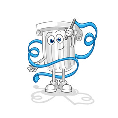 roman pillar Rhythmic Gymnastics mascot. cartoon vector
