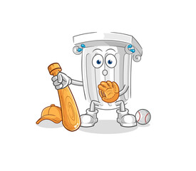 roman pillar baseball Catcher cartoon. cartoon mascot vector