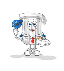 roman pillar pilot mascot. cartoon vector
