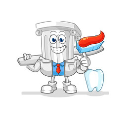 roman pillar dentist illustration. character vector