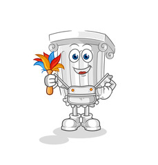 roman pillar maid mascot. cartoon vector