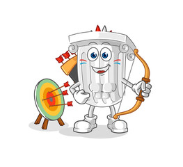 roman pillar native american tribe. cartoon mascot vector