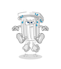 roman pillar fart jumping illustration. character vector