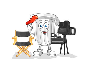 roman pillar director mascot. cartoon vector
