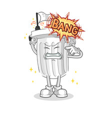 roman pillar warning shot mascot. cartoon vector