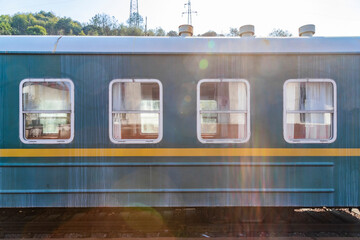Fototapeta na wymiar Railway station platform high-speed train