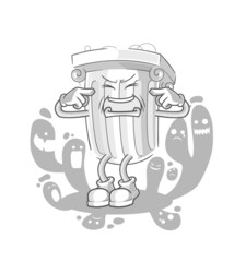 depressed roman pillar character. cartoon vector