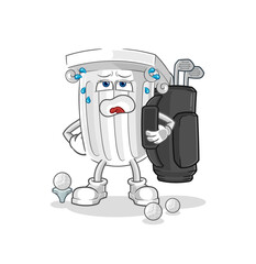 roman pillar with golf equipment. cartoon mascot vector