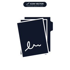contract icon symbol template for graphic and web design collection logo vector illustration