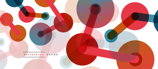 Abstract background. Round dots connected by lines. Trendy techno business template for wallpaper, banner, background or landing