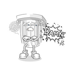 roman pillar very pissed off illustration. character vector
