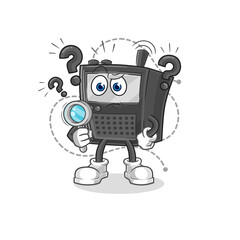 walkie talkie searching illustration. character vector