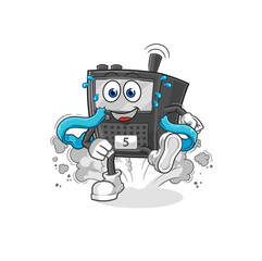 walkie talkie runner character. cartoon mascot vector