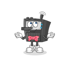 walkie talkie lie like Pinocchio character. cartoon mascot vector