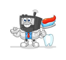 walkie talkie dentist illustration. character vector