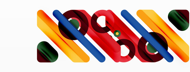 Lines geometric background. Stripes and rings composition business template for wallpaper, banner, background or landing