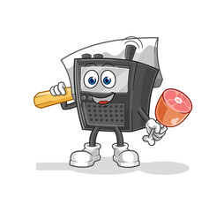 walkie talkie Butcher illustration. character vector