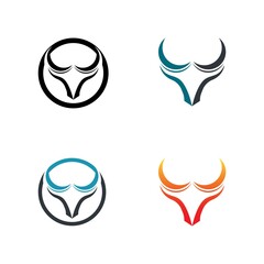 Bull logo template vector icon set