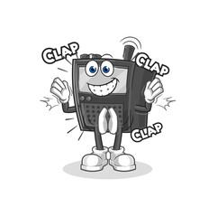 walkie talkie applause illustration. character vector
