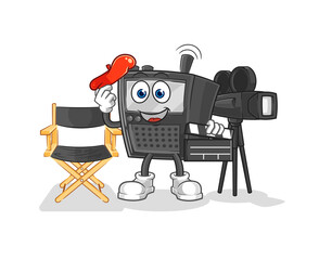 walkie talkie director mascot. cartoon vector