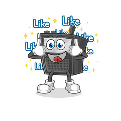 walkie talkie give lots of likes. cartoon vector