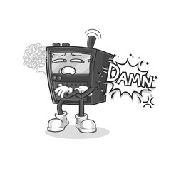 walkie talkie very pissed off illustration. character vector
