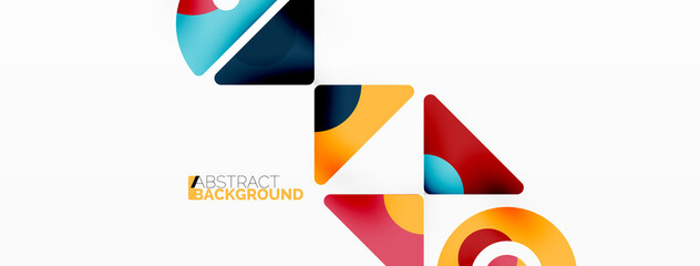 Creative geometric wallpaper. Minimal abstract background. Triangles and circles composition vector illustration for wallpaper banner background or landing page