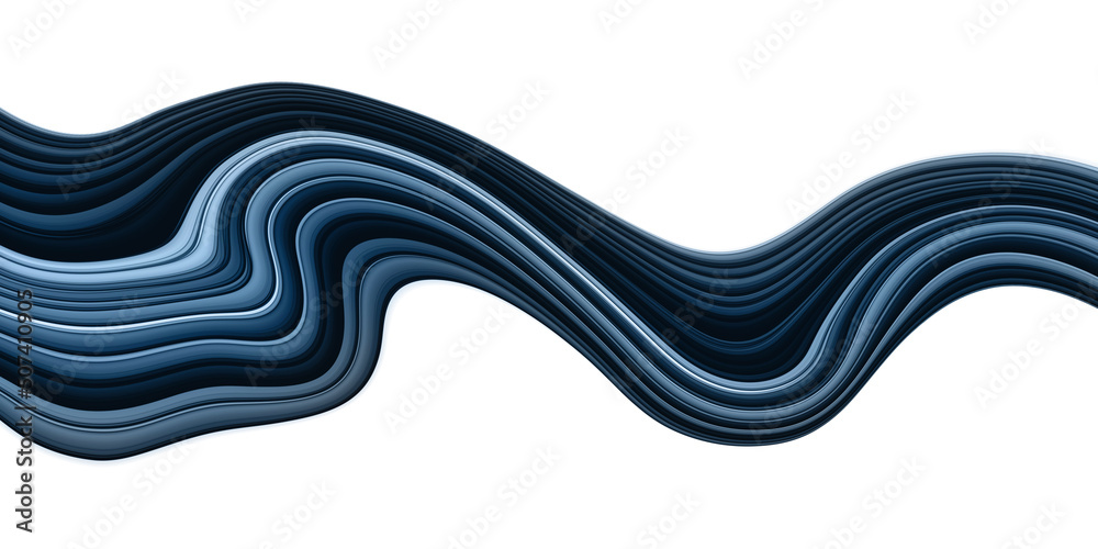 Poster abstract curve line navy blue wavy flowing fluid isolated on white background for modern banner, pre