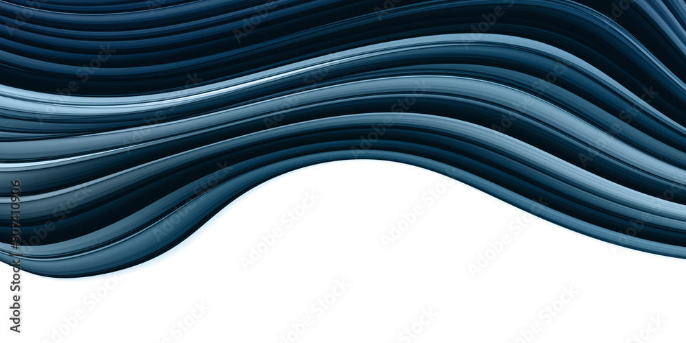 Poster abstract curve line navy blue wavy flowing fluid isolated on white background for modern banner, pre
