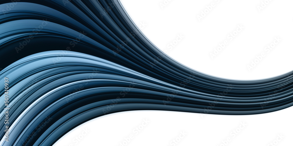 Poster abstract curve line navy blue wavy flowing fluid isolated on white background for modern banner, pre