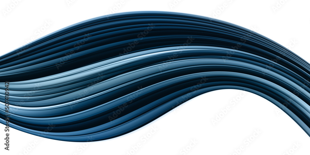 Poster abstract curve line navy blue wavy flowing fluid isolated on white background for modern banner, pre