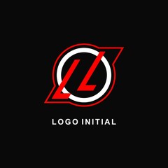 Monogram LL logo circle line, simple and clean esport logo design