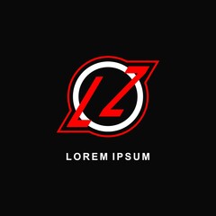 Monogram LZ logo circle line, simple and clean esport logo design - obrazy, fototapety, plakaty