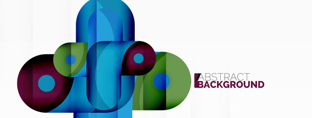 Creative geometric wallpaper. Round arrow shape minimal geometric background. Techno business template for wallpaper, banner, background or landing