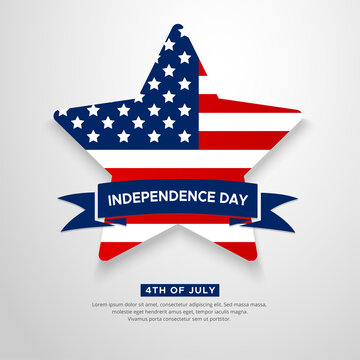 Celebrating America Independence Day design background with star and flag vector