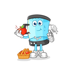 blender eating an apple illustration. character vector