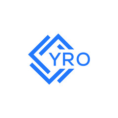 YRO Flat accounting logo design on white  background. YRO creative initials Growth graph letter logo concept. YRO business finance logo design.