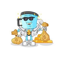 blender rich character. cartoon mascot vector