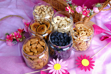 Mixed dry fruits, Nuts and Dry Fruits, Healthy snack - mix of organic nuts and dry fruits.