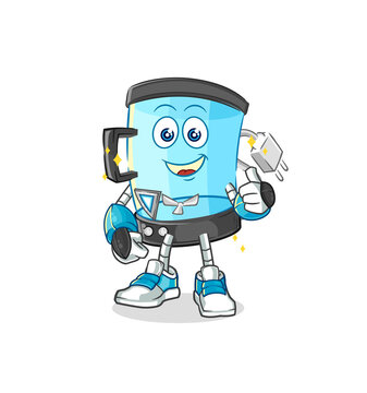 blender robot character. cartoon mascot vector