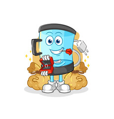 blender propose with ring. cartoon mascot vector