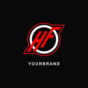 Monogram HF logo circle line, simple and clean esport logo design